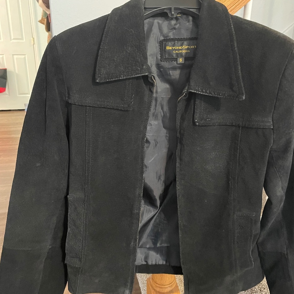 Vintage Beyond Sport California Black Leather Suede Jacket